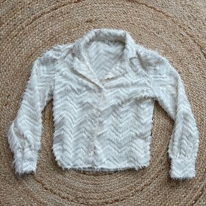 Women's Vintage Cream Textured Jacket